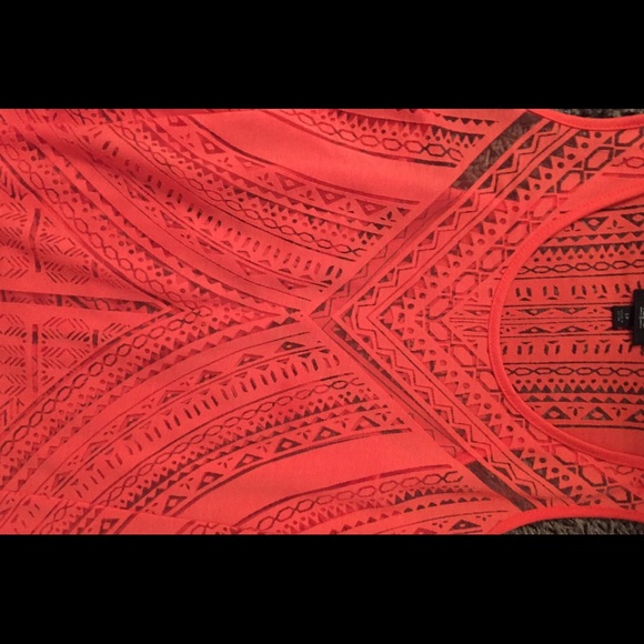 🌝A Sheer “See Through “ Coral Sleeveless Blouse✨ - Picture 3 of 4